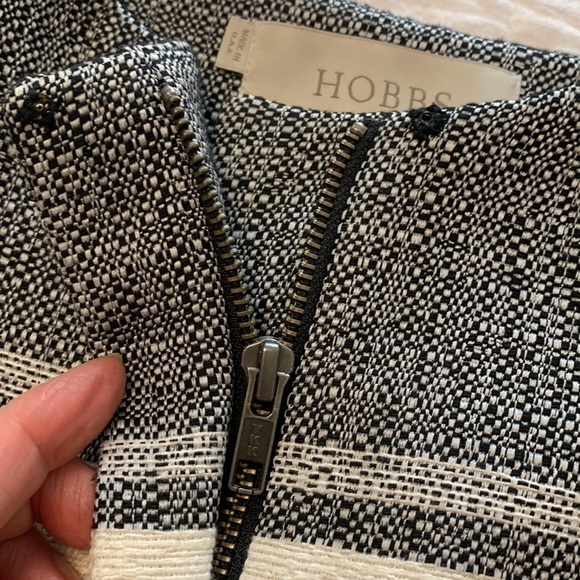 HOBBS LONDON car coat zippered front lined jacket boucle coat grey white size 6 - Picture 9 of 16